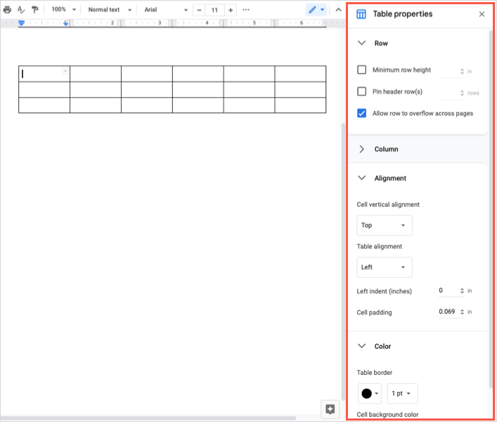 Com afegir, editar, ordenar i dividir una taula a Google Docs