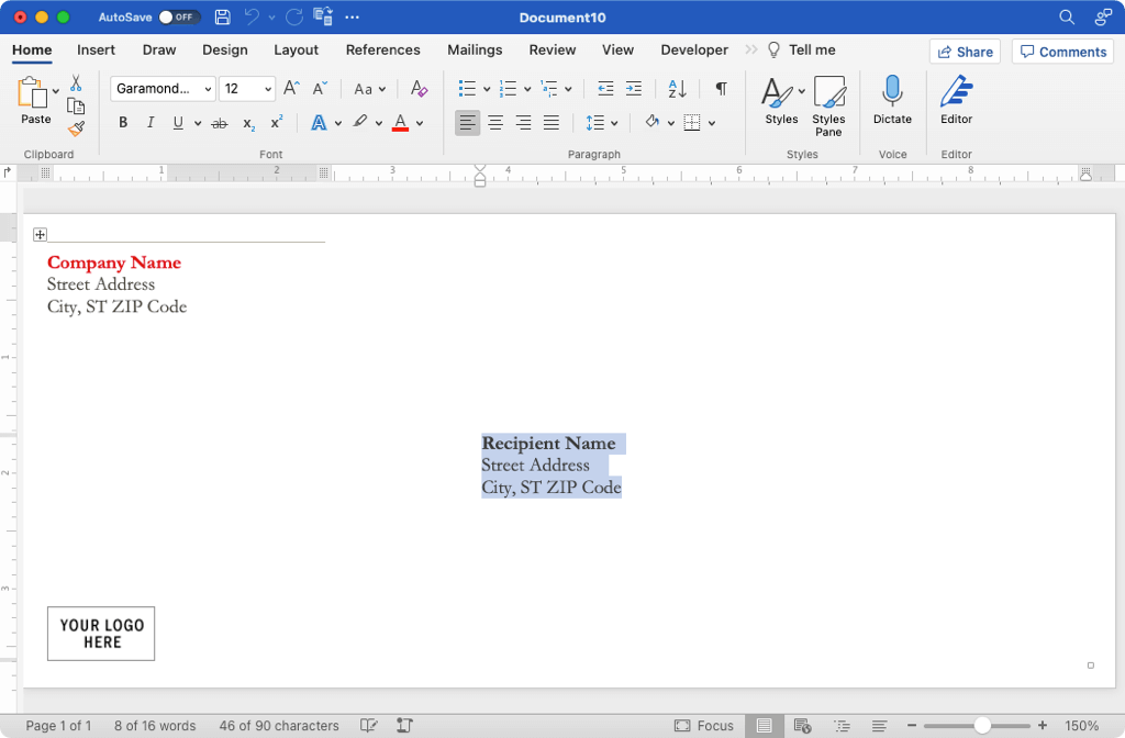 Com imprimir en un sobre a Microsoft Word