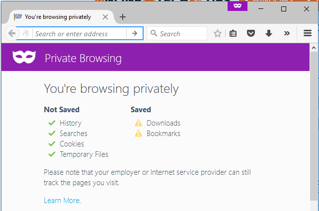 Com activar la navegació privada a Firefox