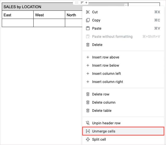 Tabeli lisamine, redigeerimine, sortimine ja poolitamine Google Docsis