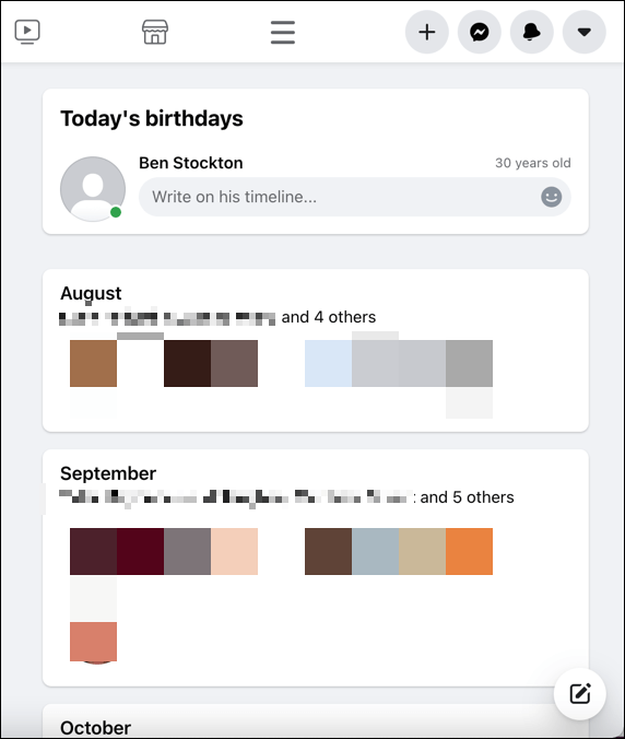 Як знайти дні народження на Facebook