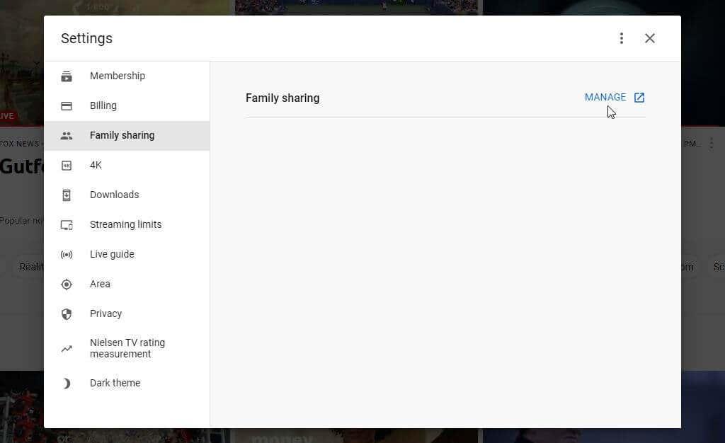 Com configurar YouTube TV Family Sharing