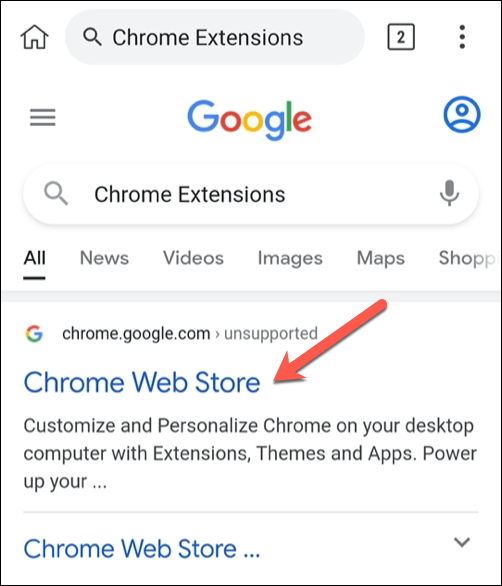 Як встановити настільні розширення Chrome на Android