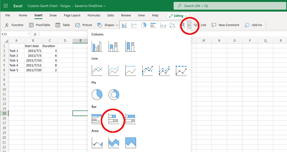 Com crear diagrames de Gantt a Microsoft Excel