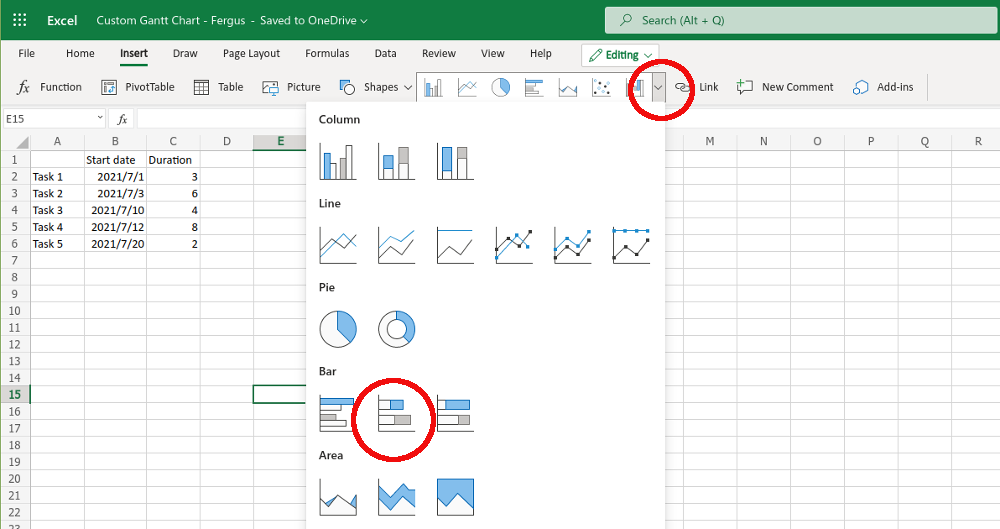 Si të krijoni grafikët Gantt në Microsoft Excel