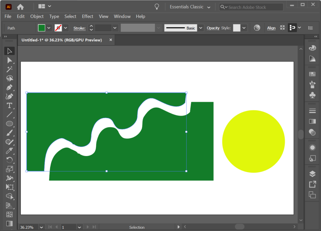 Sådan skæres en form ud i Illustrator