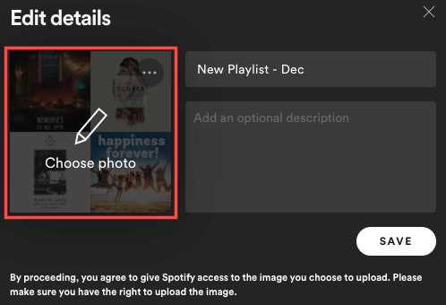 Как да персонализирате снимки на корицата на плейлиста на Spotify