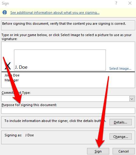 Com inserir una signatura en un document de Microsoft Word