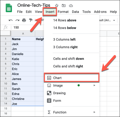 Hvordan lage et spredningsplott i Google Sheets