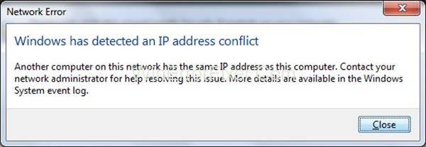 Windows виявила конфлікт IP-адрес {вирішено}