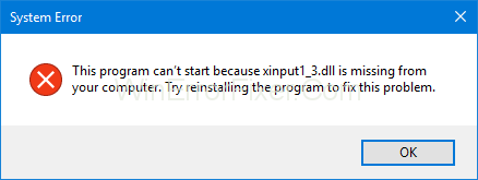 Xinput1_3.dll puudub operatsioonisüsteemis Windows 10 {Lahendatud}