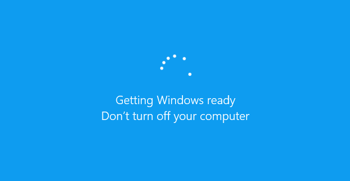 Preparant Windows, no apagueu l'ordinador