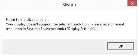 Skyrim no ha pogut inicialitzar el renderitzador {Resolt}