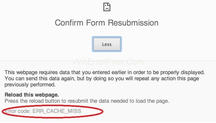 Error Err_Cache_Miss a Google Chrome {Resolt}