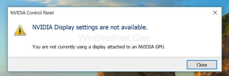La configuració de la pantalla de NVIDIA no està disponible Error {Resolt}