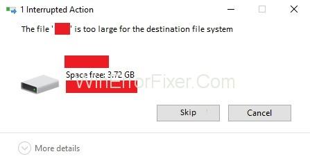 Датотека је превелика за одредишни систем датотека