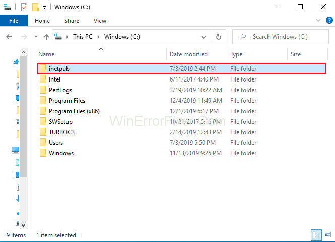 Que é o cartafol Inetpub e como eliminalo en Windows 10