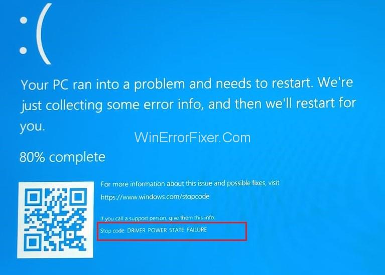 Erro de falla de estado de alimentación do controlador en Windows 10 {Resolto}