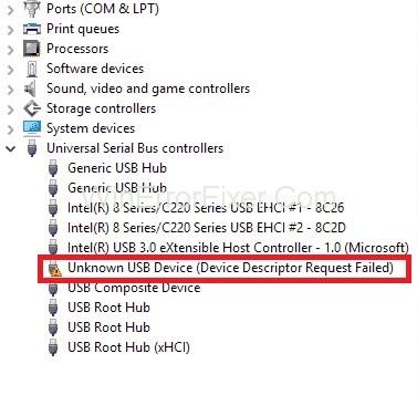 Error de solicitude de descriptor de dispositivo USB {Resolto}