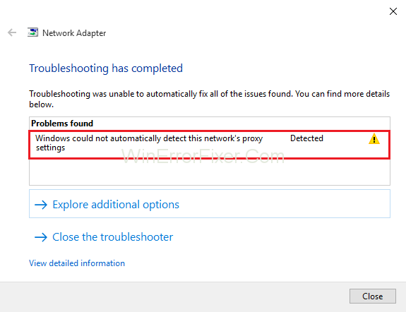 Windows no ha pogut detectar la configuració del servidor intermediari d'aquesta xarxa