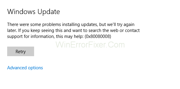 Error d'actualització 0x80080008 a Windows 10 {Resolt}