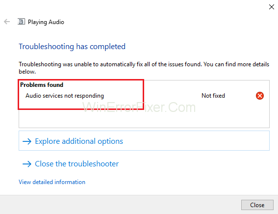 Els serveis d'àudio no responen a Windows 10 {Resolt}