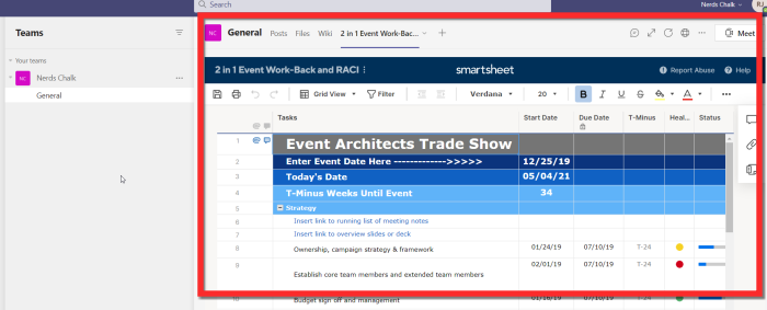 Smartsheet hozzáadása a Microsoft Teamshez