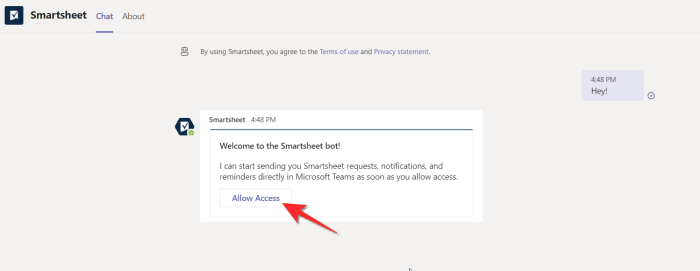 Smartsheet hozzáadása a Microsoft Teamshez