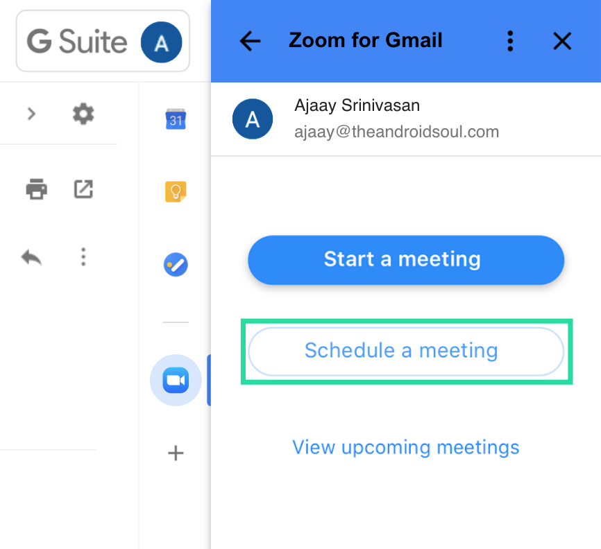 Como iniciar e programar unha reunión de Zoom desde Gmail