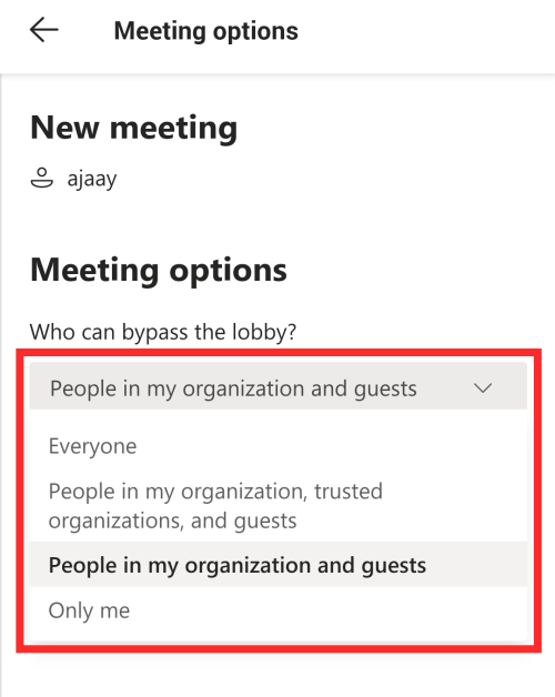 Hogyan lehet lehetővé tenni az embereknek, hogy megkerüljék a lobbi területét a Microsoft Teamsben