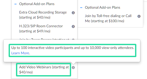 Är Zoom Webinar gratis?  Och vad är minimipriset om inte?