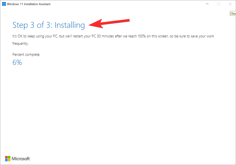 Kuidas kasutada Windows 11 installiassistenti Windows 10 versioonile üleminekuks