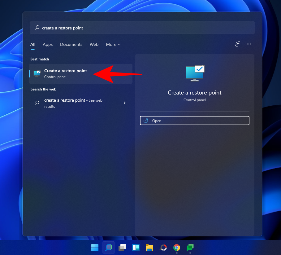 Palautuspisteen luominen Windows 11:ssä