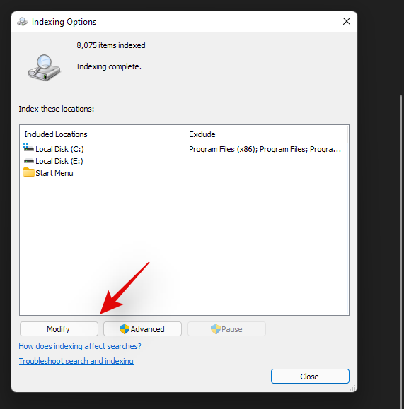 Як виправити високе використання ЦП або диска в Windows Search у Windows 11