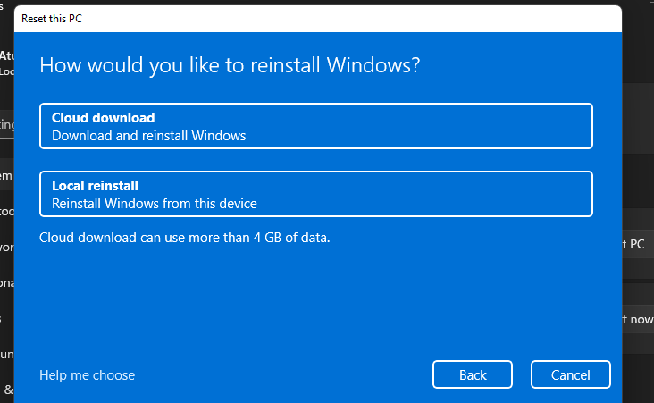 A merevlemez törlése Windows 11 rendszerben