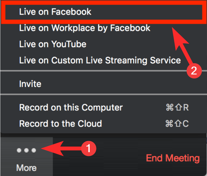 Kaip tiesiogiai transliuoti „Zoom“ susitikimą „Facebook Live“ ir „YouTube“.