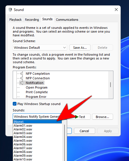 Kako onemogućiti zvukove upozorenja u sustavu Windows 11