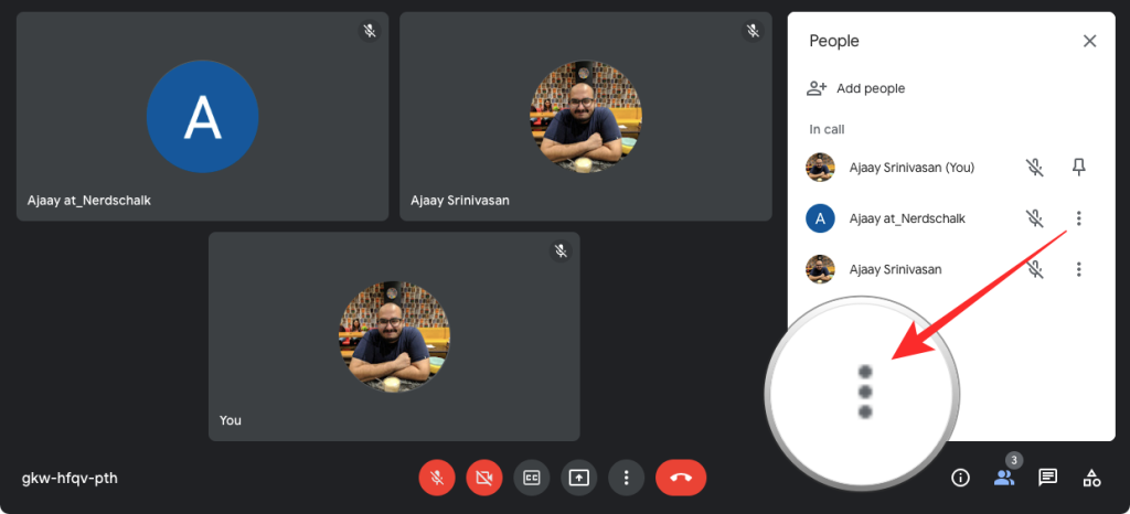 Jak připnout na Google Meet?  Může někdo vědět nebo vidět?