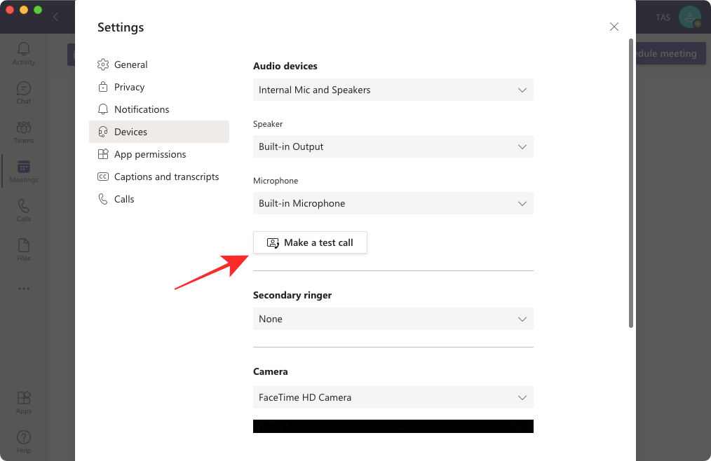 Sådan tester du kamera i Microsoft Teams