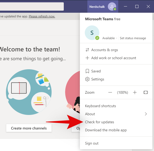 Hvernig á að uppfæra Microsoft Teams