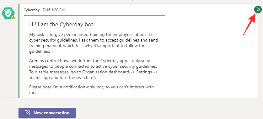 Hur man fäster ett meddelande på Microsoft Teams