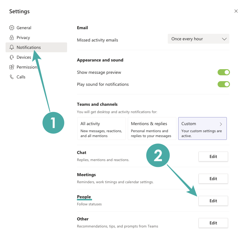 Com aturar les notificacions d'estat d'un usuari a Microsoft Teams per desfer-se dels missatges emergents disponibles ara