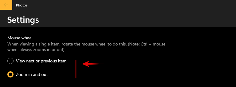Com canviar el comportament de la roda del ratolí a l'aplicació Fotos a Windows 11