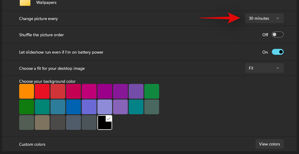 Taustapildi muutmine opsüsteemis Windows 11