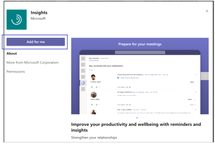 Que é Reflection in Viva Insights en Microsoft Teams?