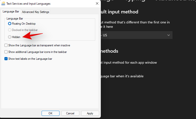 Hur man tar bort Language Switcher från Aktivitetsfältet i Windows 11