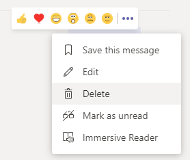 Por que non podo editar ou eliminar unha mensaxe en Microsoft Teams