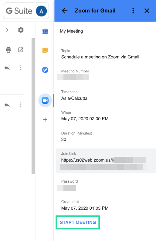 Como iniciar e programar unha reunión de Zoom desde Gmail