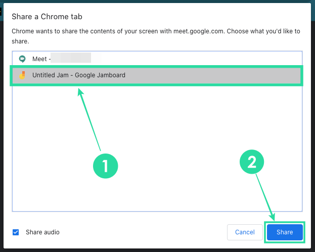 Como usar Google Jamboard con Google Meet