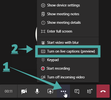 Como activar os subtítulos en directo en Microsoft Teams